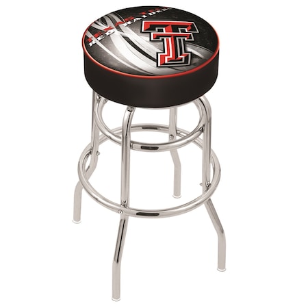 Holland Bar Stool Co 30" Texas Tech Cushion Seat, 2-Ring Chrome Swivel Bar Stool L7C130TXTech-D2